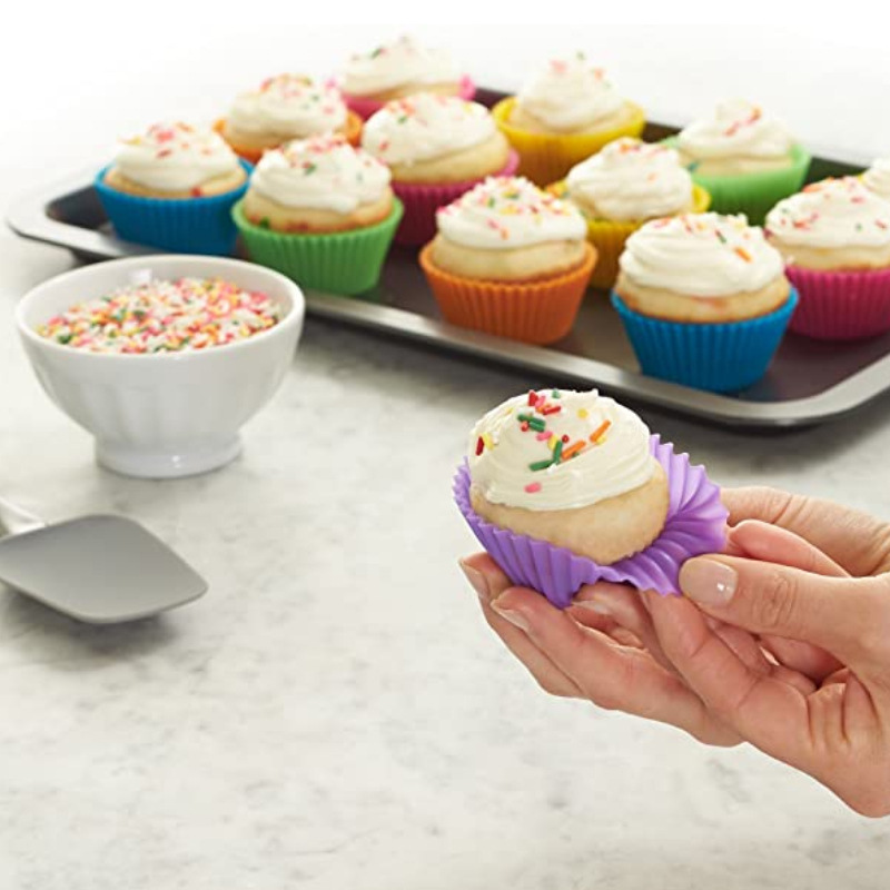 Khuôn làm bánh silicon chịu nhiệt KOOBEE có thể tái sử dụng nhiều lần - Khuôn silicon làm bánh muffin cupcake cho bé