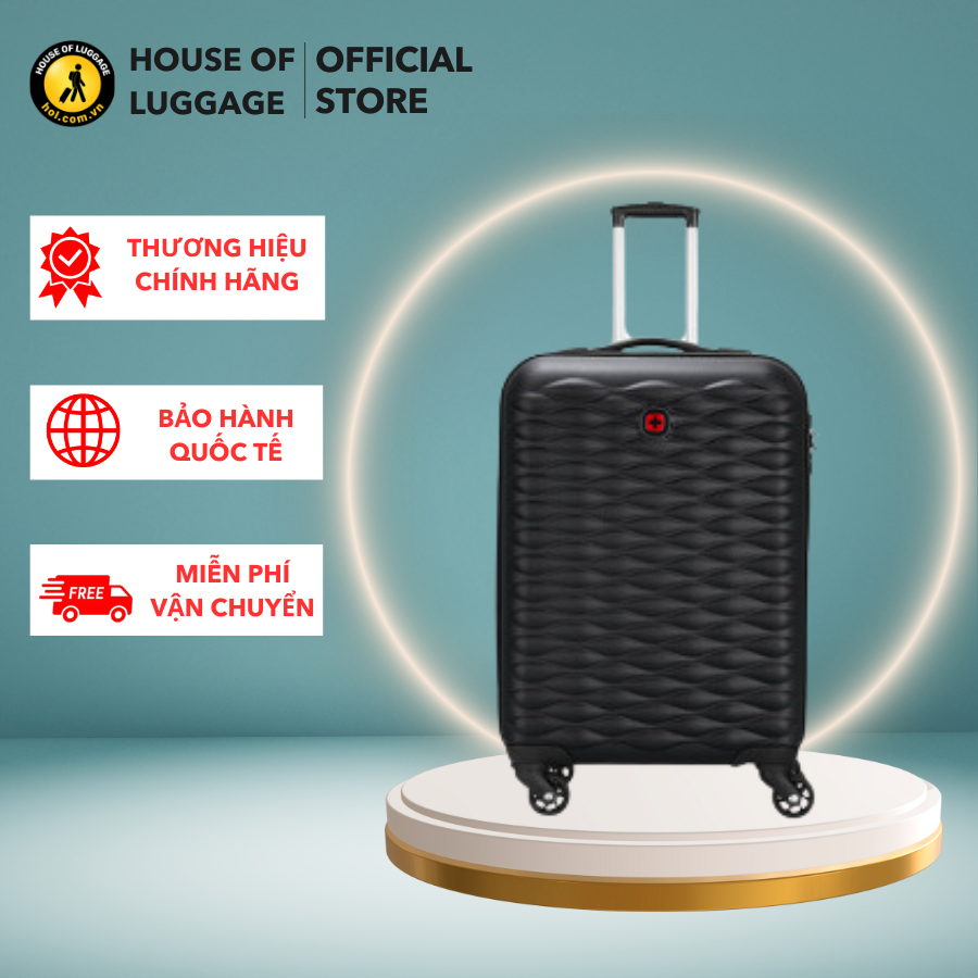 Vali kéo Wenger IN-FLIGHT WENGER - THỤY SĨ -  Thiết kế họa tiết sóng tinh tế Size 20/ 24/ 28 inch - Đỏ