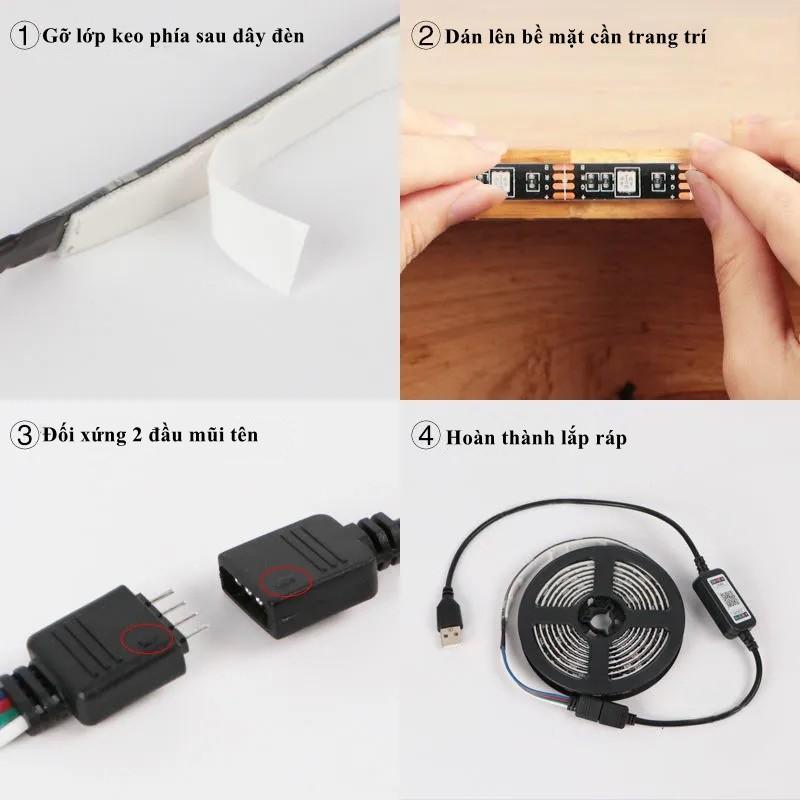 Cuộn đèn dây led 5m MT5A 16 triệu màu sắc RGB - Điều khiển bằng điện thoại smartphone, remote - Bọc silicon chống nước