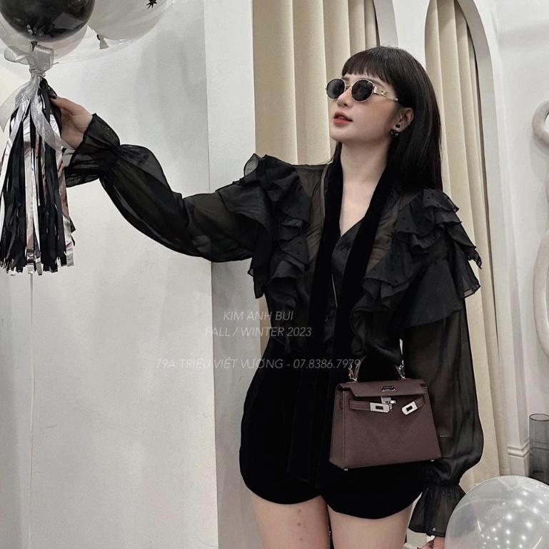 Set bộ nữ, áo voan tơ nhún bèo ngực cực bánh bèo Trendy Clothing