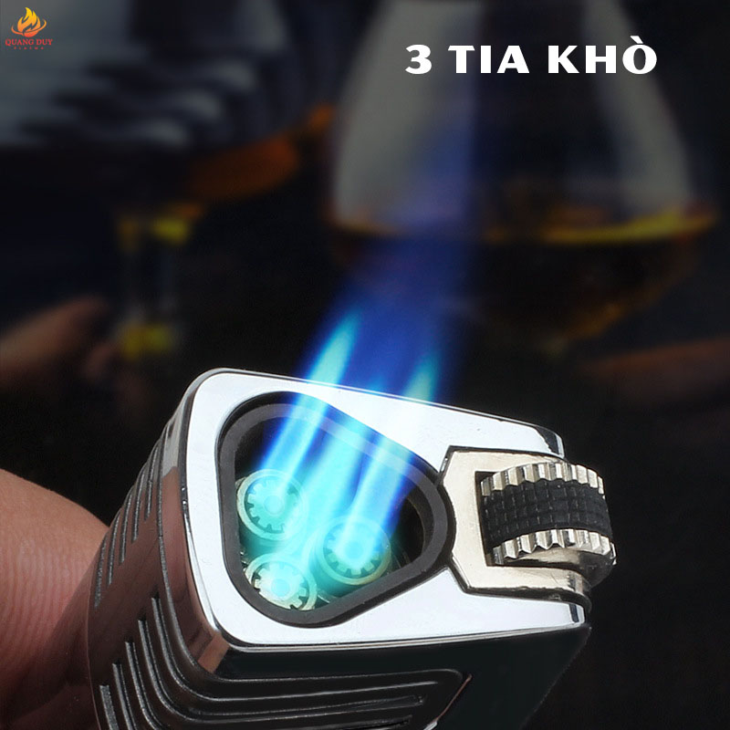 Hột quẹt bật lửa khò jobon 3 tia, thiết kế cửa sổ gas theo dõi tiện lợi