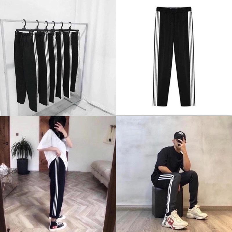 Quần thể thao unisex TEHE STORE - quần tập thể dục 3 sọc