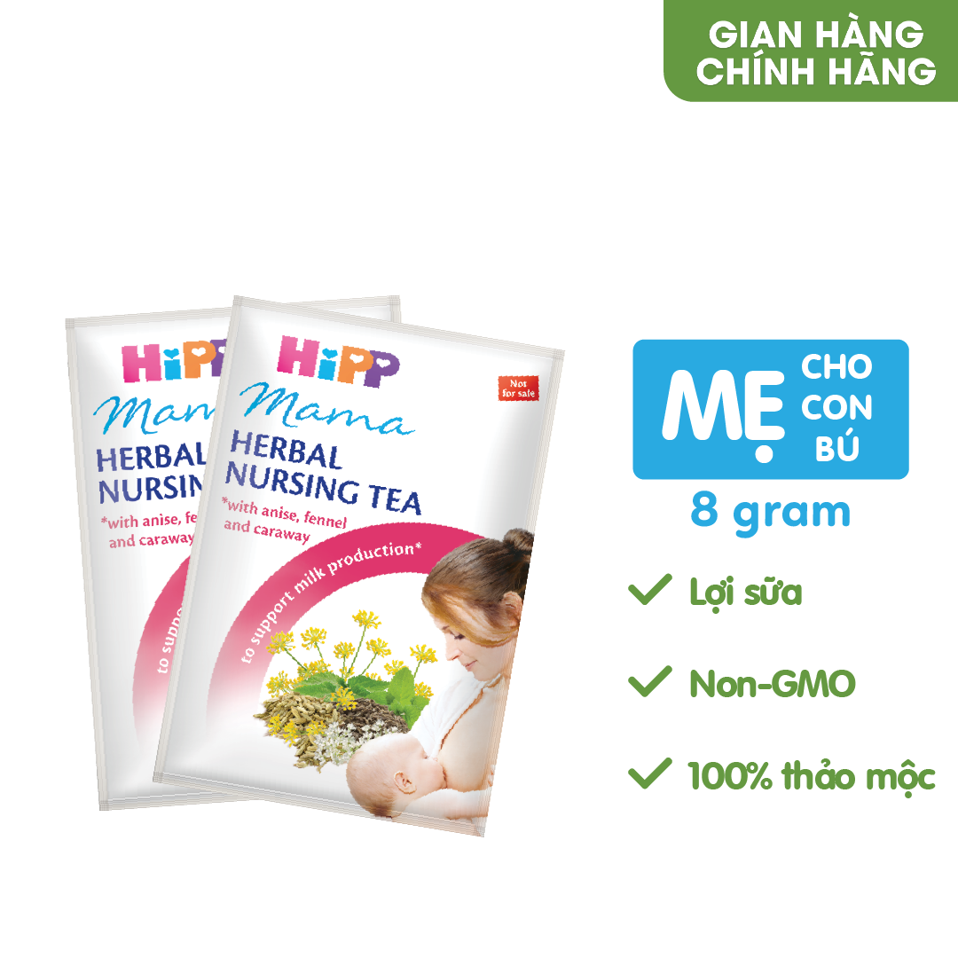 Trà cốm lợi sữa HiPP dành cho phụ nữ cho con bú (5 gói x 8g) - Nhập khẩu Thụy Sỹ