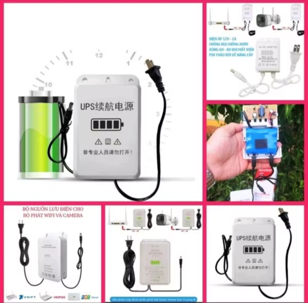 1 BỘ TÍCH ĐIỆN LƯU TRỮ ĐIỆN CHO WIFI KAMERA PHÒNG MẤT ĐIỆN