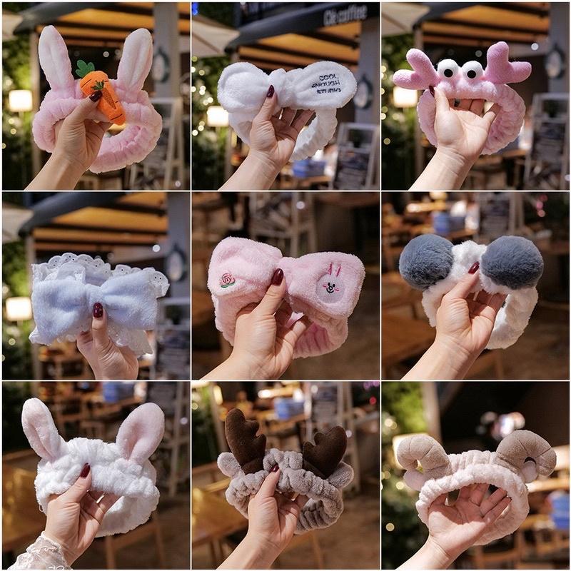 Băng đô rửa mặt cute dễ thương Băng đô tai mèo thỏ Hàn Quốc đáng yêu