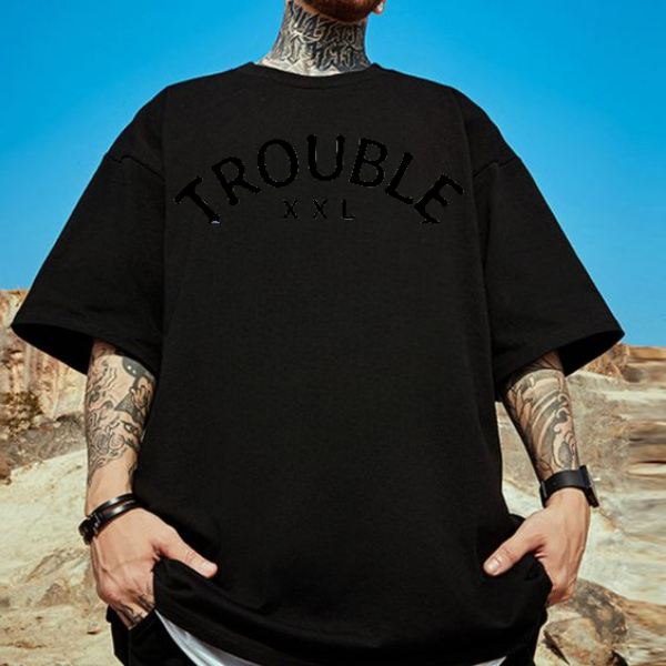 Áo Thun Nam Cổ Tròn, Áo Trouble Chất Liệu Cotton Thoáng Mát, Tay Lỡ Trẻ Trung Và Thanh Lịch - DOPEL SHOP