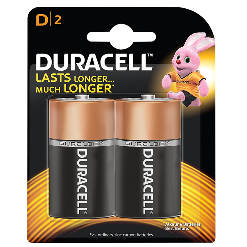 Pin Duracell Alkaline D Battery ( Bộ 2 Viên) - Hàng chính hãng