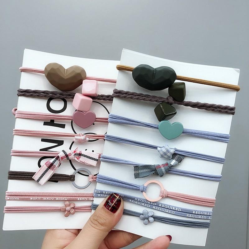 Set 8 dây cột tóc xinh xắn phong cách Vintage nữ tính cực dễ thương