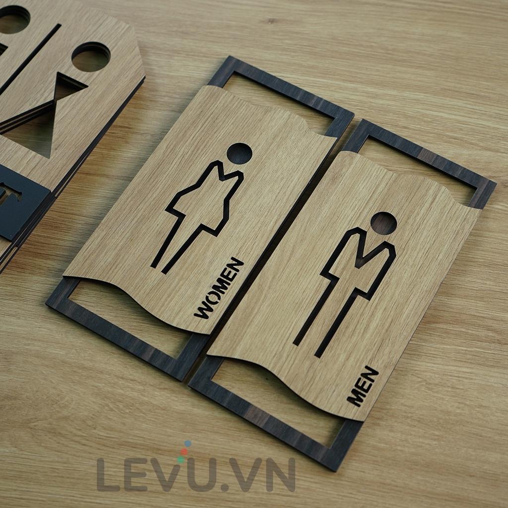 Bảng Toilet Gỗ Decor Vintage cao cấp LEVU TL24