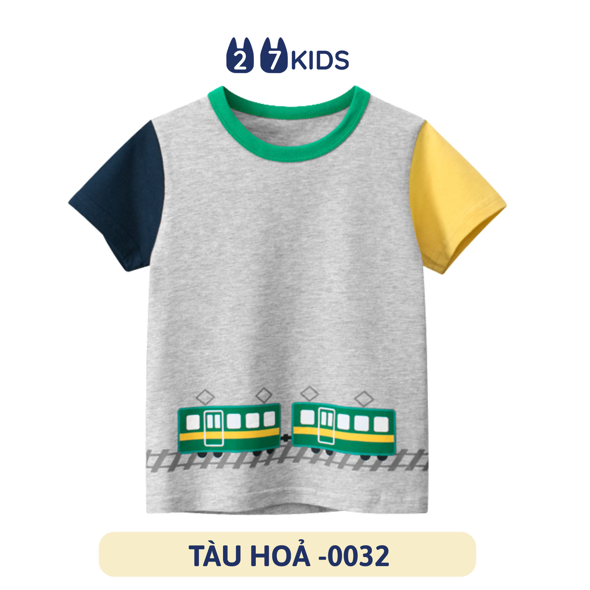 Áo thun bé trai ngắn tay 27Kids áo cộc nam 100% Cotton cho trẻ từ 2-10 tuổi BSTS1