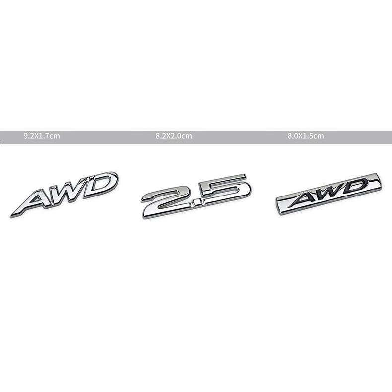 Tem 3d Chữ AWD , Chữ 2.5 Dán Xe ô Tô MS-93