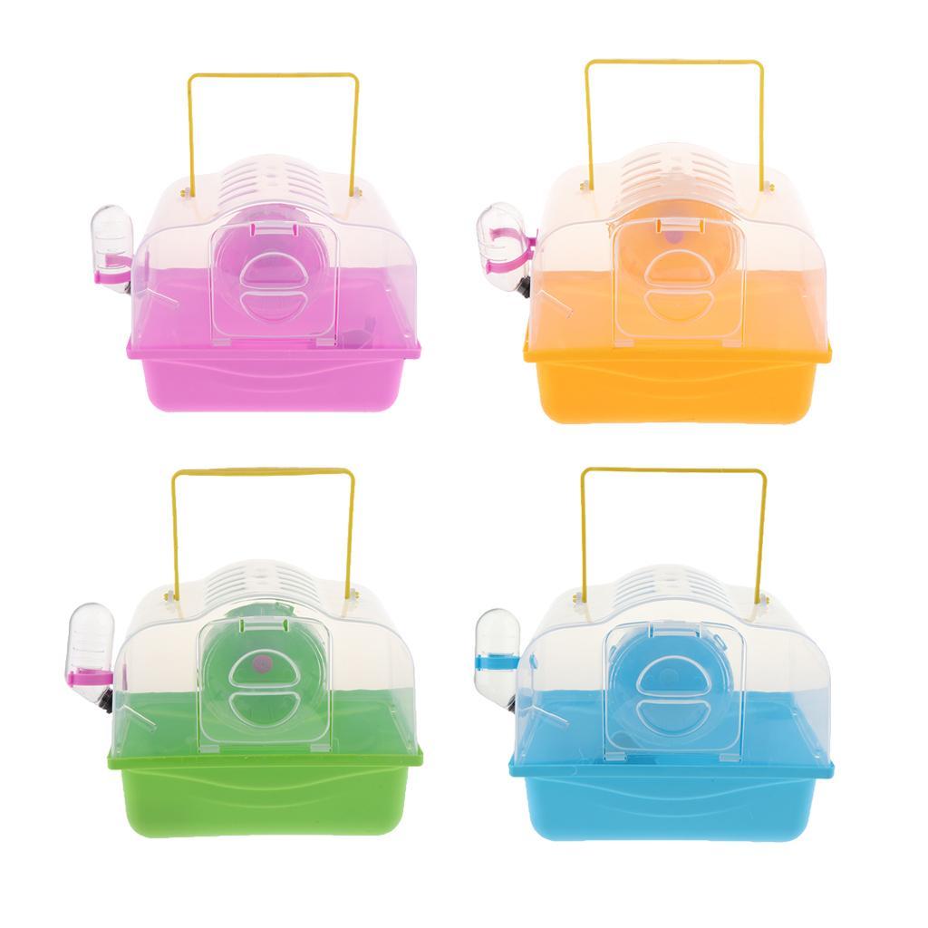 Portable Carrier Hamster Carry Case Cage with Water Bottle Outdoor