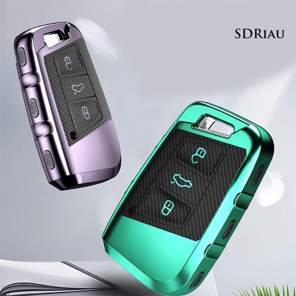 Vỏ Bọc Chìa Khóa Bằng Sợi Carbon Tpu Cho Vw Magotan