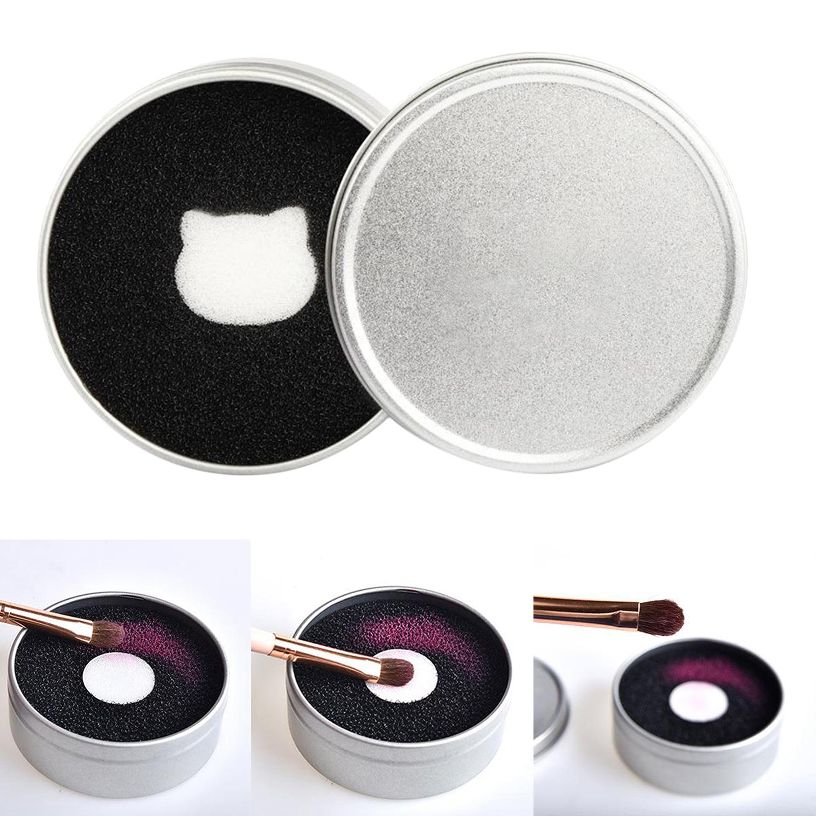 Makeup Brush Cleaner Sponge Eyeshadow Shadow Switch Remover Round Pattern