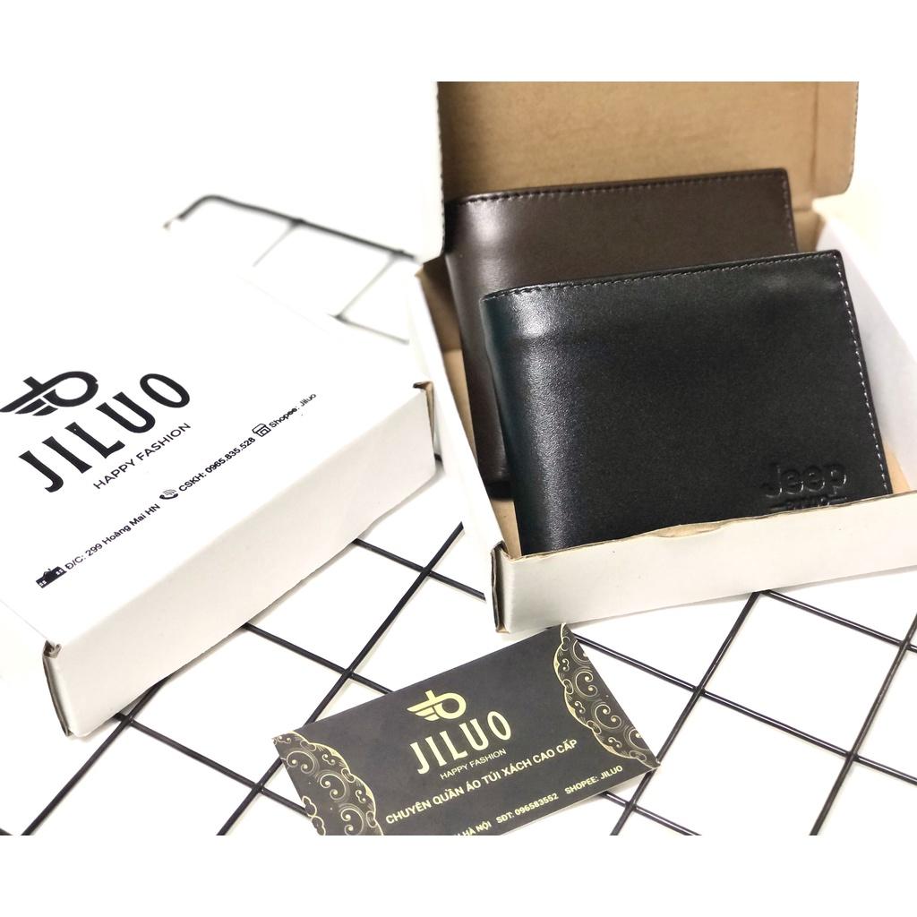 Ví da nam cao cấp Jeep JILUO Da Bò Thật JiLuo chống chày xước đựng tiền ảnh thẻ làm quà tặng