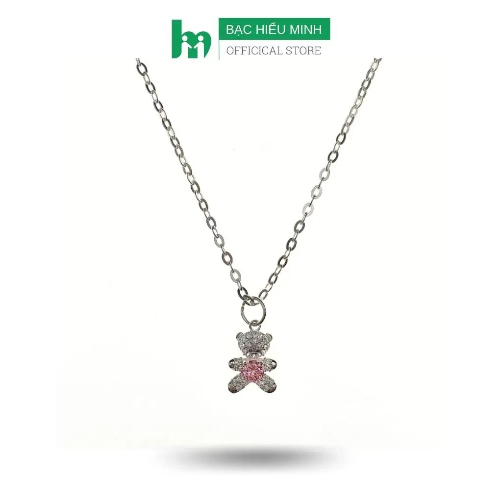 Dây Chuyền Trẻ Em Bạc 925 Hình Mặt Gấu Dễ Thương BẠC HIỂU MINH DTE063
