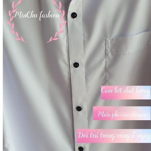 Áo sơmi trắng học sinh nữ phom suông rộng dáng dài free size_Minchu