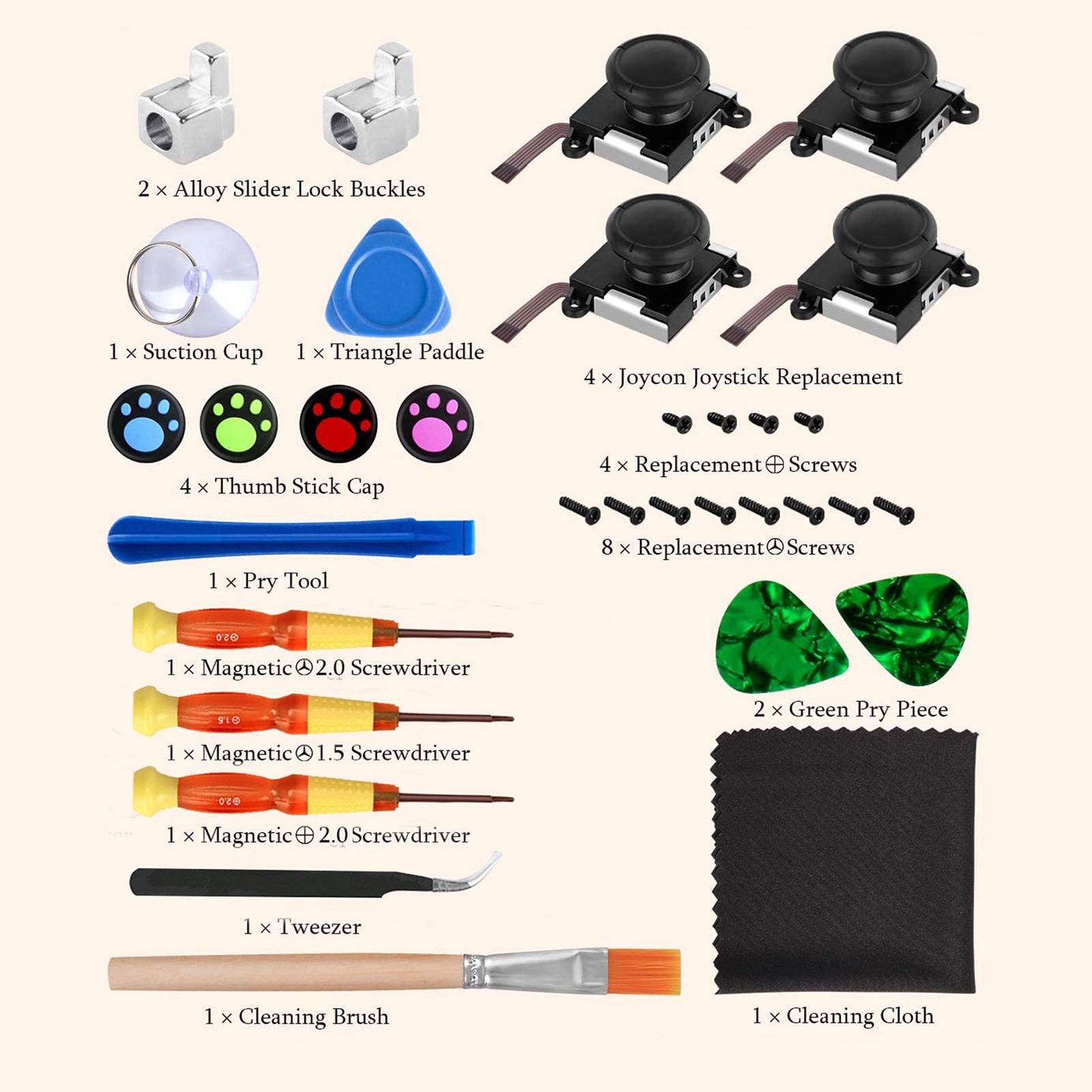 33 Pcs Joystick Replacement 3D Analog Joystick Thumb Sticks for  switch Lite Joy Con 3D Controller Repair Kit