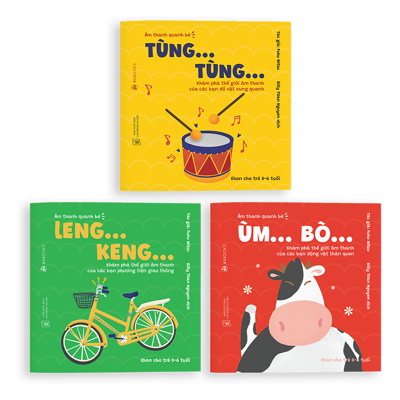 Ehon- Set 3 cuốn Âm thanh quanh bé- trẻ từ 0 đến 6 tuổi