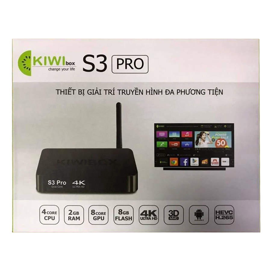 Android Tivi Box Kiwibox S3 Pro - Hàng Chính Hãng