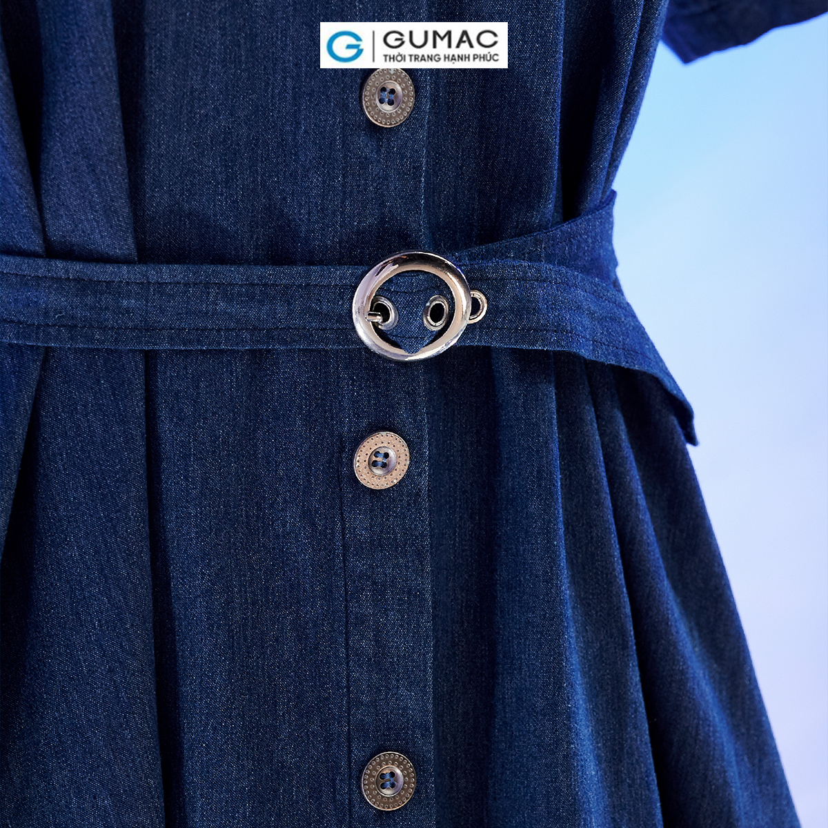[Có size đến 85kg] Đầm sơ mi bigsize denim thời trang GUMAC DD10039