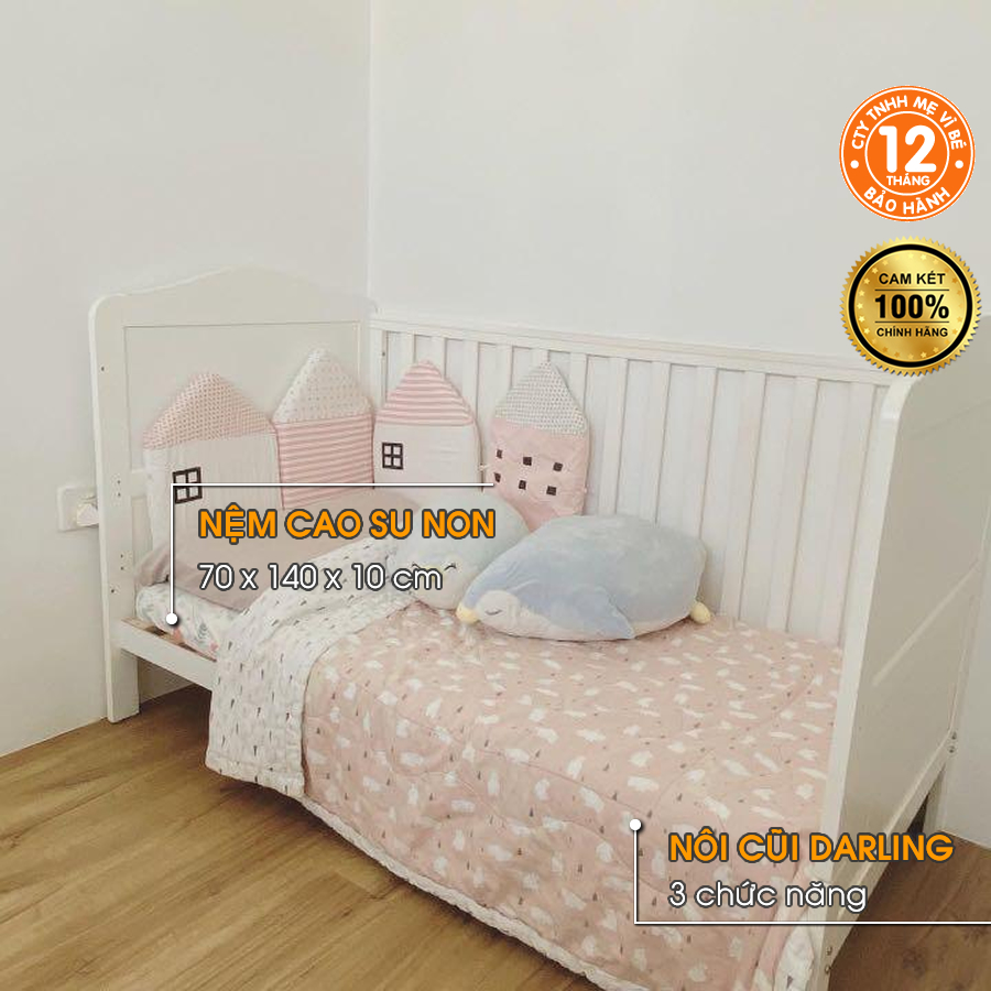 [SET 1] Cũi 3 chức năng Darling và nệm cao su non