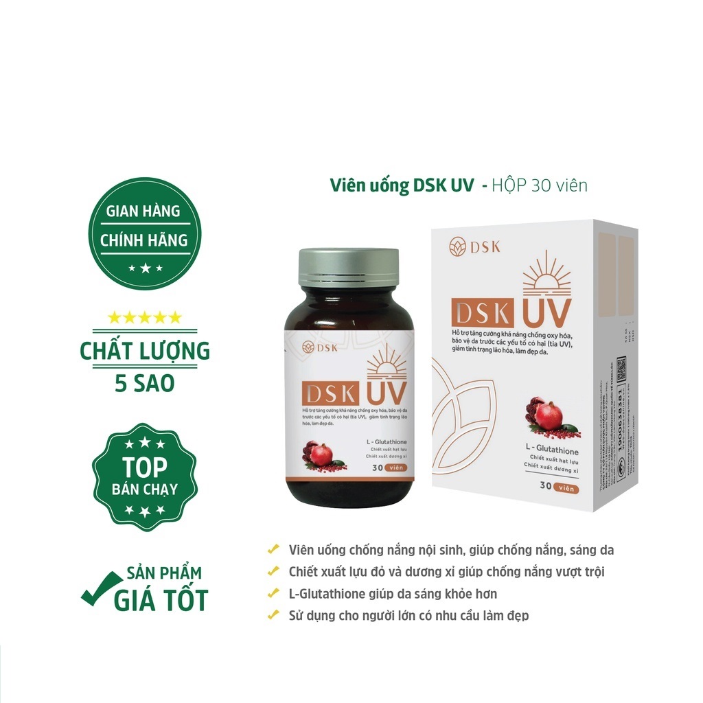 Viên uống chống nắng DSK UV - Vừa chống nắng, vừa sáng da