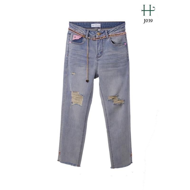 Quần Jeans Hàn Quốc kèm dây nịt -J39 - Xanh Jeans