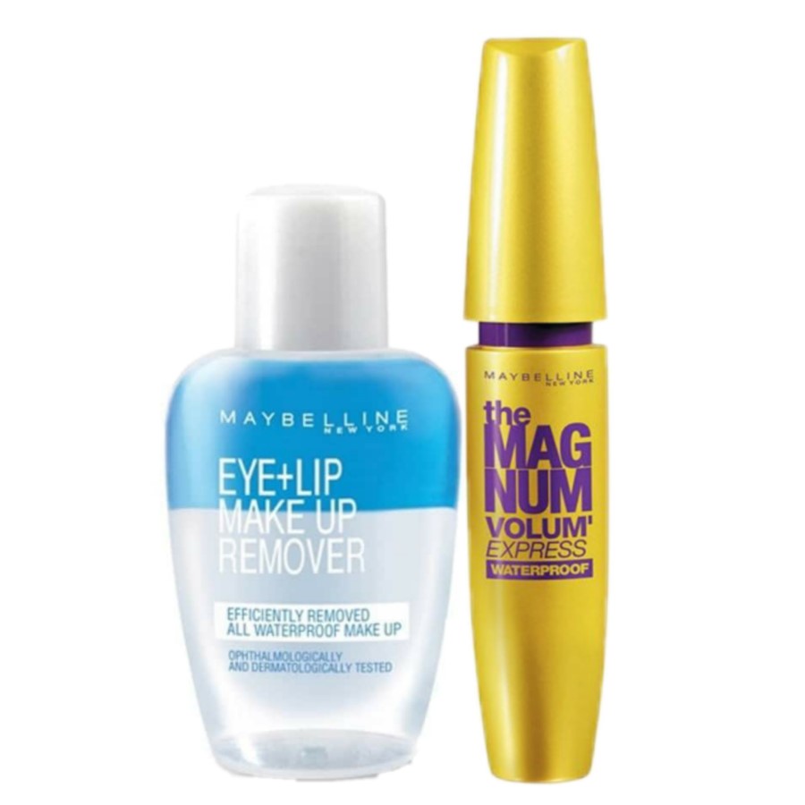 Combo Mascara Maybelline Magnum Làm Dày Mi 10 Lần (9.2ml) Và Nước Tẩy Trang Mắt Môi Maybelline – 40ml