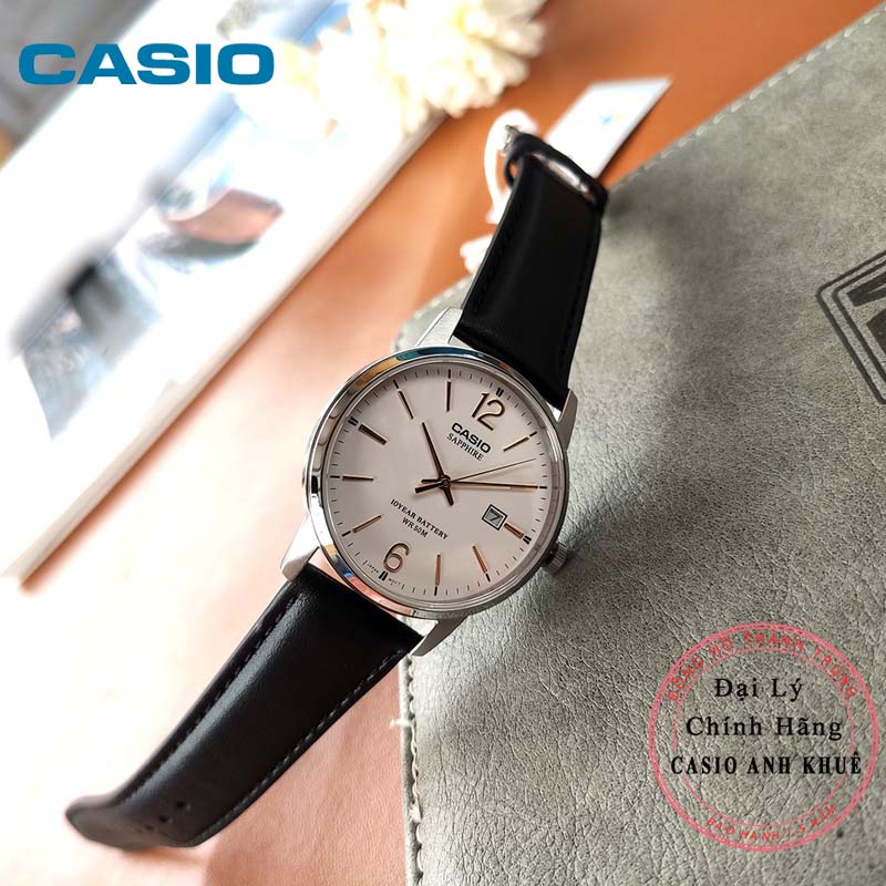 Đồng Hồ Nam Casio MTS-110L-7AVDF Dây Da - Kính Sapphire - Pin 10 Năm