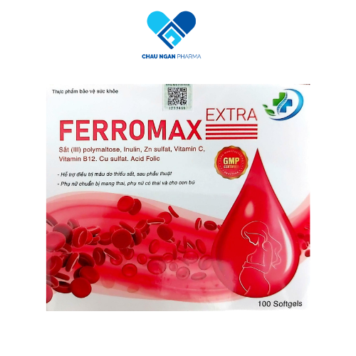 Viên uống bổ máu Ferromax Extra Vinaphar 4 mắt bổ sung Sắt, Acid Folic cho người thiếu máu - Hộp 100 viên