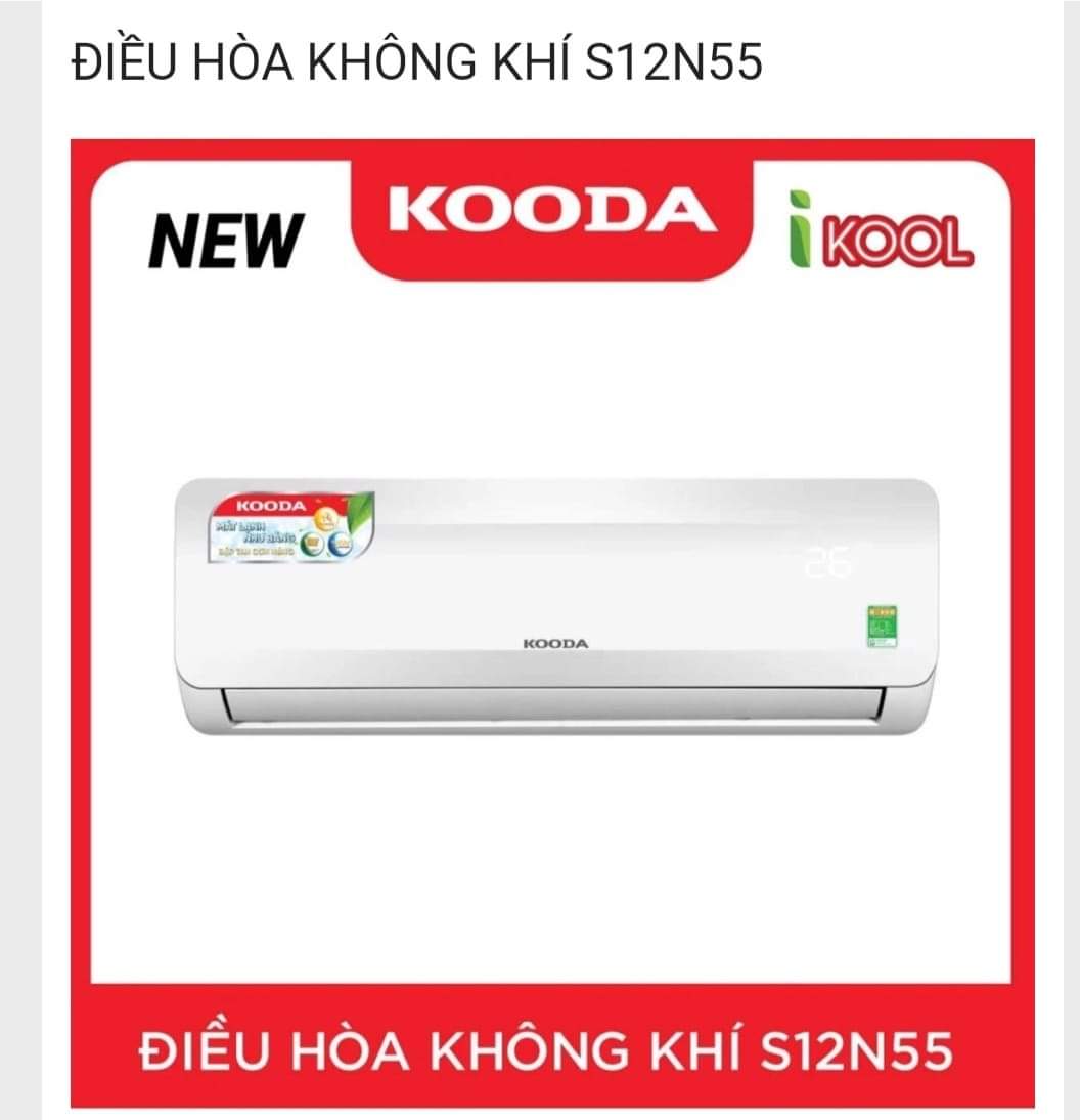 Điều hòa 1 chiều Kooda_ Hàng chính hãng công suất 12000_ model S12N55