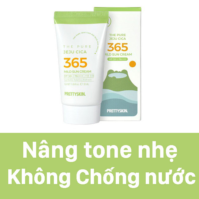 KEM CHỐNG NẮNG RAU MÁ THE PURE JEJU CICA SUN CREAM PRETTYSKIN