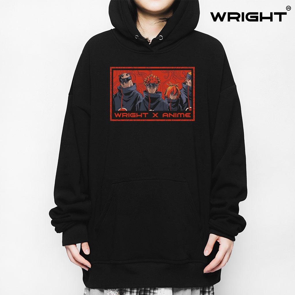 Áo hoodie anime wright akatsuki gang oversize unisex