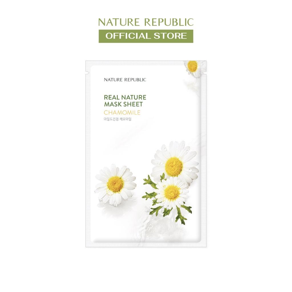Nature Republic Mặt nạ giấy dưỡng ẩm, ngăn ngừa mụn Real Nature Chamomile Mask Sheet 23ml