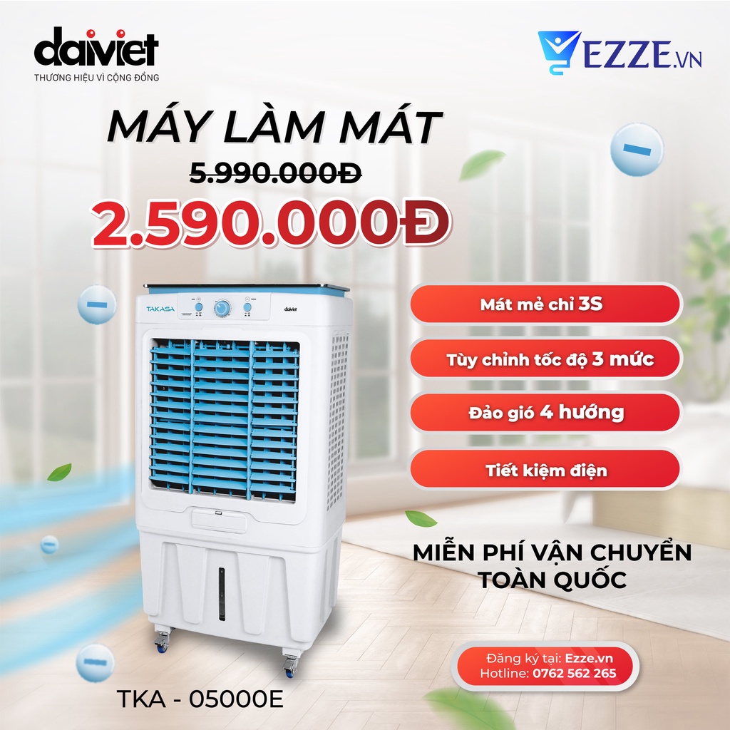 Máy Làm Mát Không Khí Takasa 180 W TKA-05000E Hàng Chính Hãng