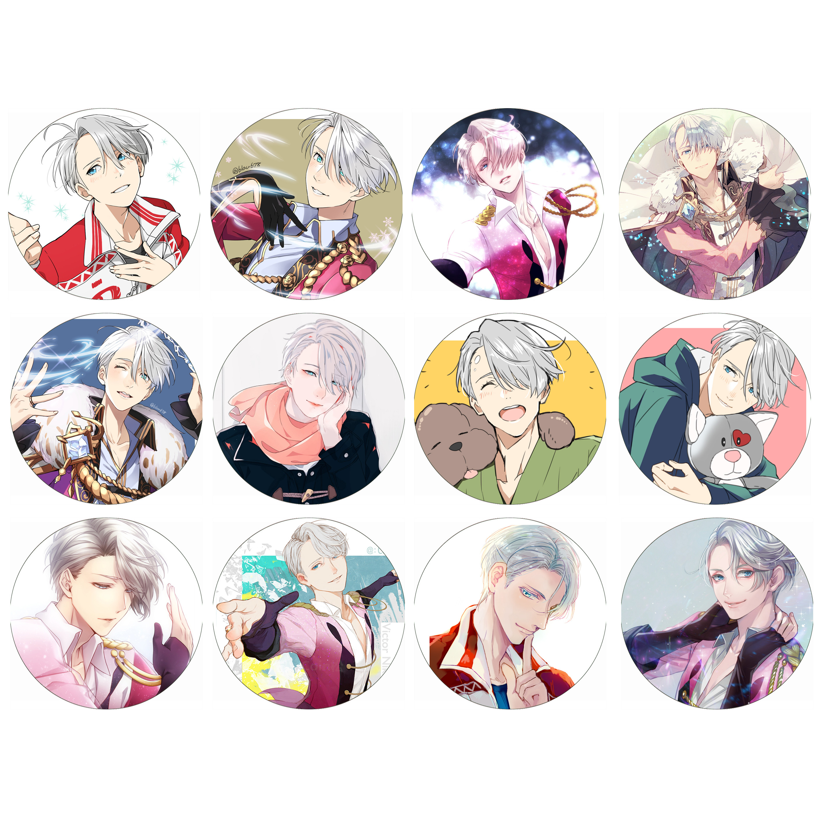 Huy hiệu Yuri!!! On Ice combo 3 cái khác nhau