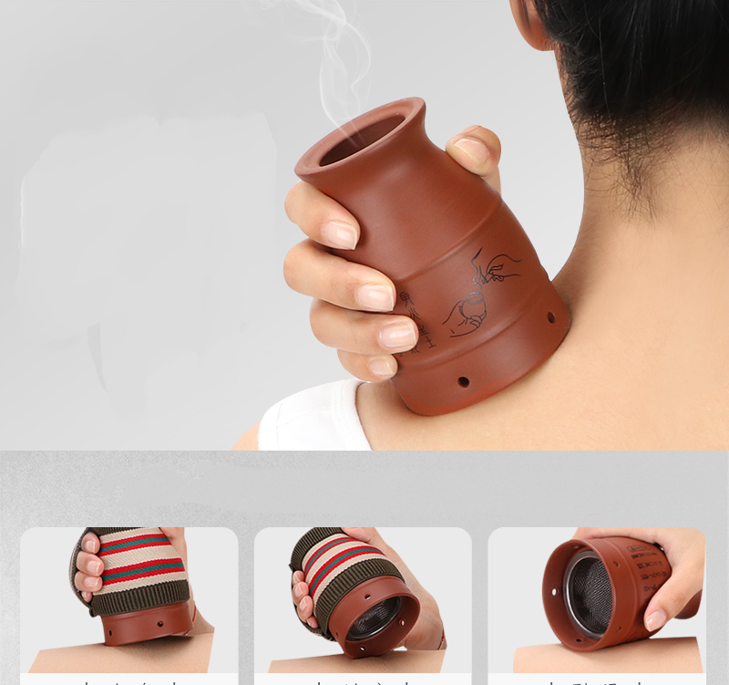 Cốc xông chườm ngải cứu gốm cát tím cao cấp giữ ấm tốt, năng lượng.