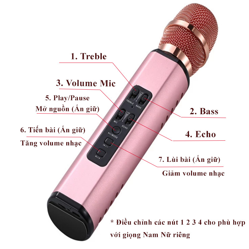 Micro Karaoke Bluetooth Cao cấp PKCB BM06 Âm thanh sống động PF14