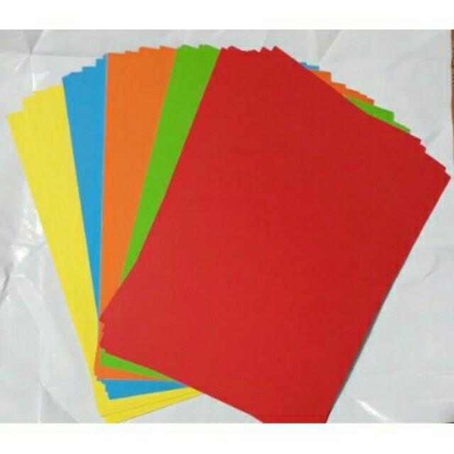 10 tờ Giấy A4 đủ màu định lượng 220gsm