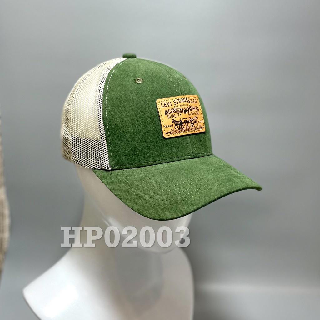 Mũ Lưỡi Trai Cao Cấp Levi Xanh Rêu Nam nữ Form Cứng Phối Lưới Sau Logo da Simili freesize monoshop