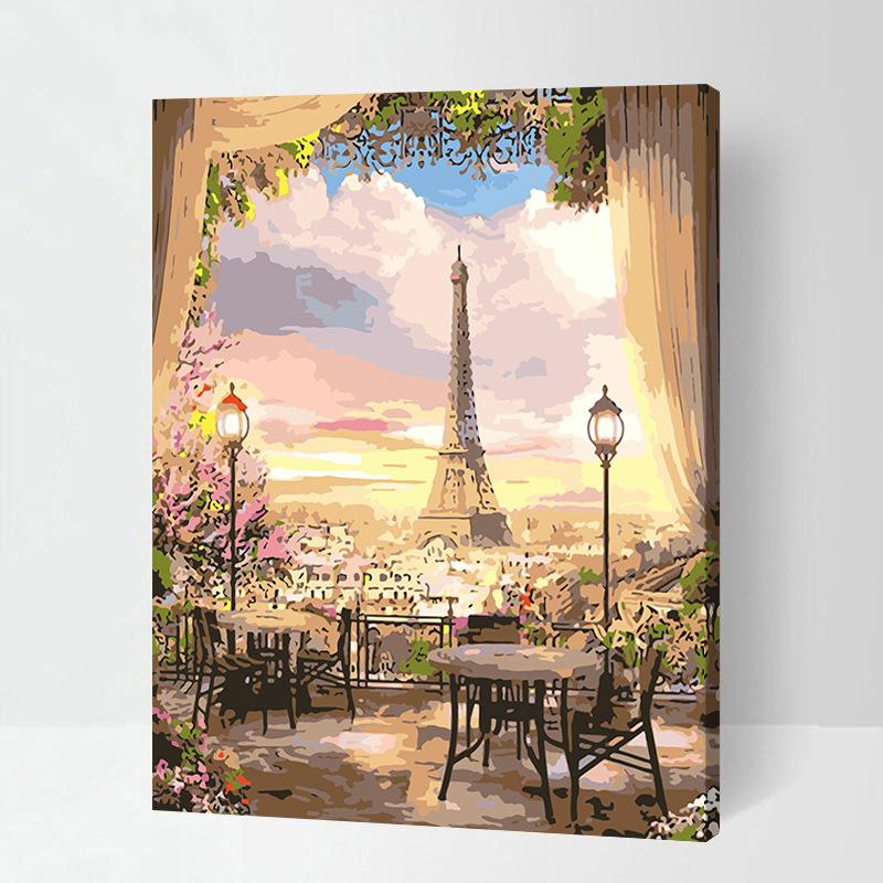 Tranh tô màu Paris lãng mạn T442 #17 Tranh tô màu Paris lãng mạn T442