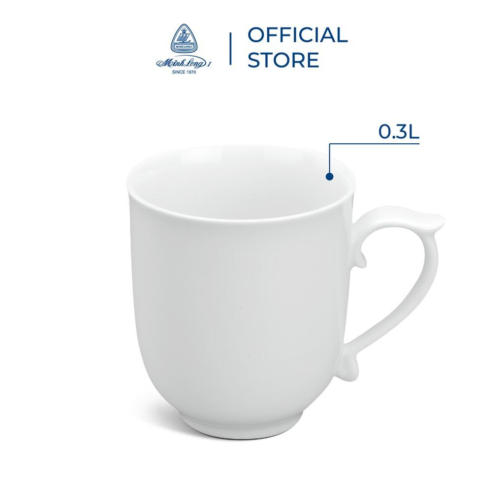 Ca trà sứ Minh Long 0.3L - Mẫu đơn Trắng