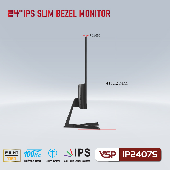 Màn hình Tràn viền Gaming VSP IP2407S 24inch - Hàng chính hãng TECH VISION phân phối