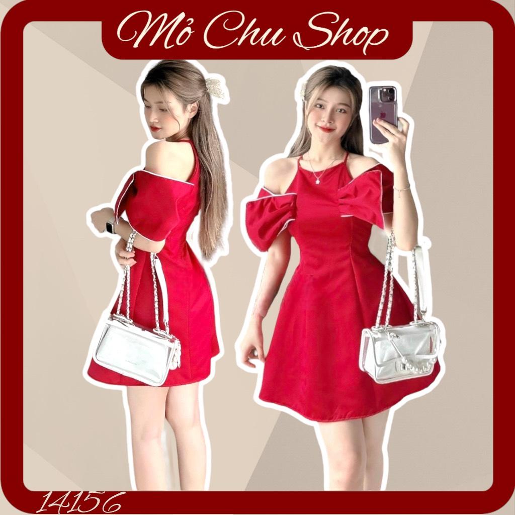 ĐẦM XOÈ CỔ YẾM PHỐI NƠ VIỀN 14156