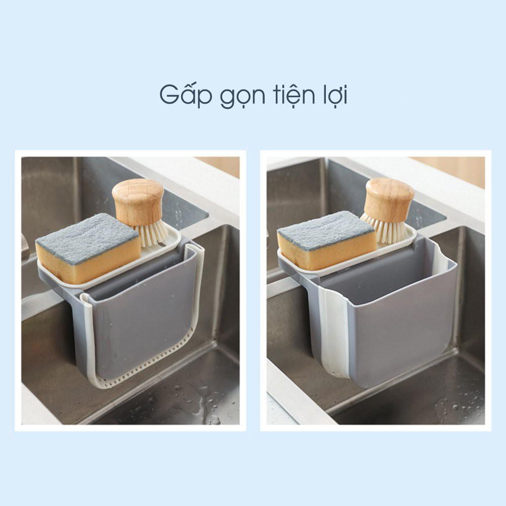 Rổ Khay Giỏ Đựng Thức Ăn Treo Bồn Rửa Chén Đa Năng Gấp Gọn Thông Minh -K3