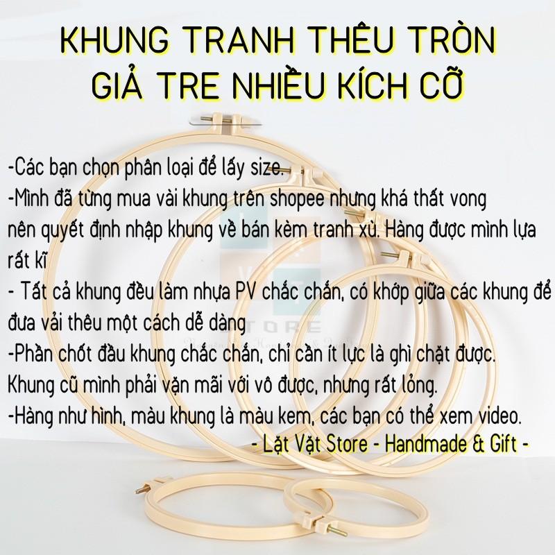 Khung thêu tròn giả tre bằng nhựa chắc chắn để đan, may vá... giá rẻ.