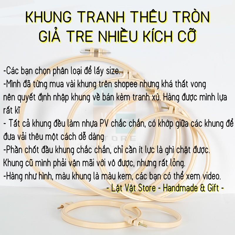 Khung thêu tròn giả tre bằng nhựa chắc chắn để đan, may vá... giá rẻ