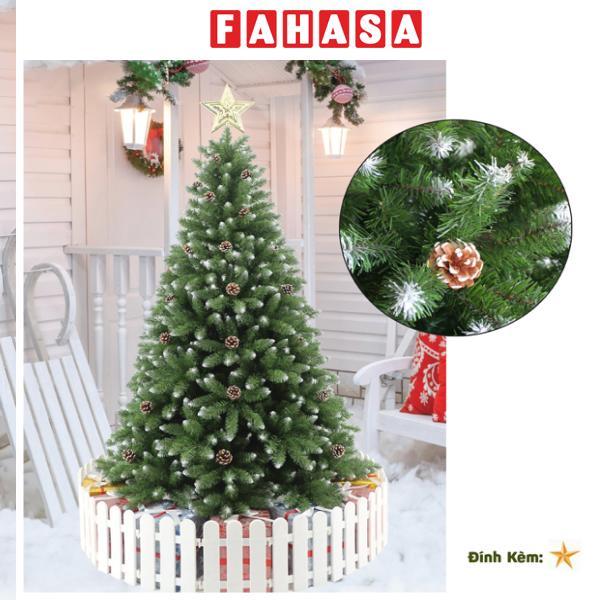 Cây Thông Noel Đầu Nhọn Phun Sơn Gắn Trái Thông 150 cm - Cây Treo - Chaang Chiia LP-TP-5