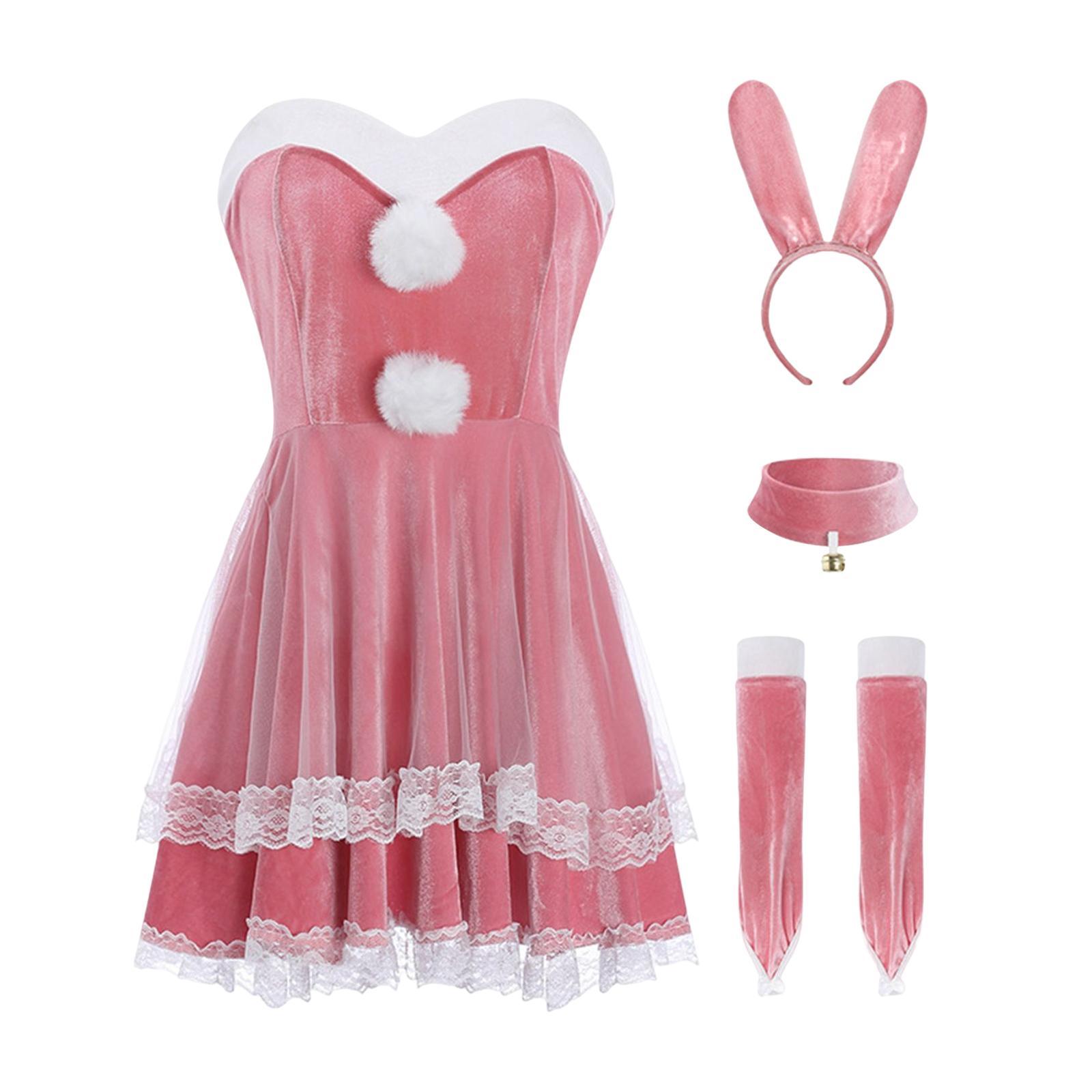 Classic Bunny Costume Cosplay W/ Bunny Ears Christmas Party Dress up